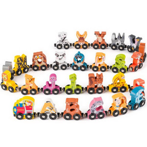 Vláčkodráha vláček - Abeceda se zvířátky v AJ, 27 dílů (Woody)