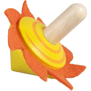 Drobné hračky - Káča dřevěná, Sluníčko s plstí (Detoa)