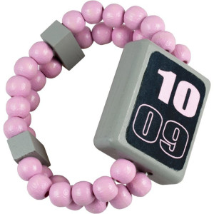 Dřevěná bižuterie - Hodinky oboustranné růžové (Detoa)