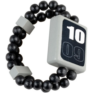 Dřevěná bižuterie - Hodinky oboustranné černé (Detoa)