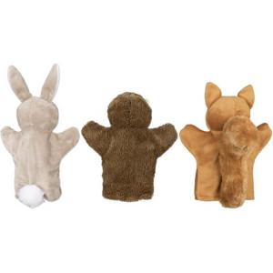 Maňásci - Sada 3ks, Veverka, králík a ježek (Goki)