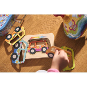 Puzzle vícevrstvé - Auto Van Hippies, 5 vrstev (Goki)