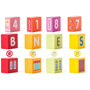 Kostky - Barevné v kyblíku, Stavebnice město, 115ks (Woody)