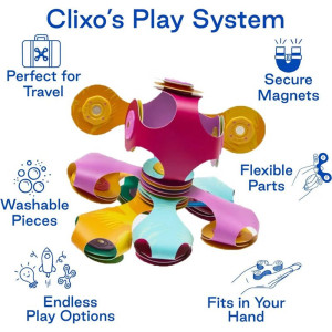 CLIXO - Tiny & Mighty Jungle magnetická stavebnice, 9 kusů