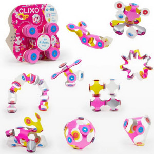 CLIXO - Tiny & Mighty Sparkle magnetická stavebnice, 9 kusů
