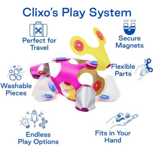 CLIXO - Tiny & Mighty Sparkle magnetická stavebnice, 9 kusů