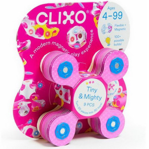 CLIXO - Tiny & Mighty Sparkle magnetická stavebnice, 9 kusů