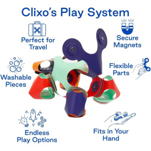 CLIXO - Tiny & Mighty Space magnetická stavebnice, 9 kusů