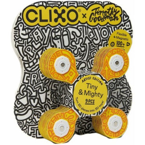 CLIXO - Tiny & Mighty Artist Edition (Timothy Goodman) magnetická stavebnice, 9 kusů
