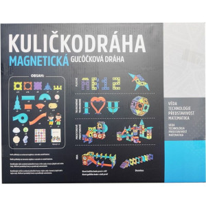 Magnetická stavebnice - Kuličkodráha se světlem, 150 dílků (Alltoys)