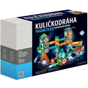 Magnetická stavebnice - Kuličkodráha se světlem, 150 dílků (Alltoys)