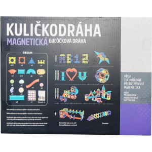 Magnetická stavebnice - Kuličkodráha se světlem, 110 dílků (Alltoys)