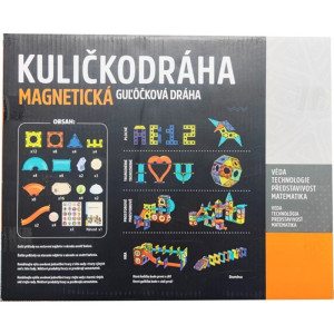 Magnetická stavebnice - Kuličkodráha se světlem, 75 dílků (Alltoys)