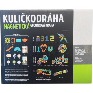 Magnetická stavebnice - Kuličkodráha se světlem, 49 dílků (Alltoys)