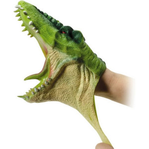 Maňásek - Dinosaurus z pryže na ruku, zelený (Schylling)