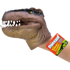 Maňásek - Dinosaurus z pryže na ruku, hnědý (Schylling)