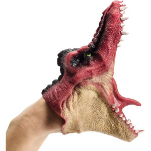 Maňásek - Dinosaurus z pryže na ruku, červený (Schylling)