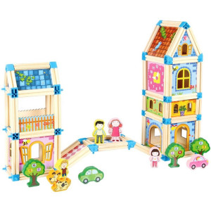 Stavebnice dřevěná - Zámek, 268ks (2Kids Toys)