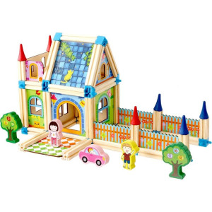 Stavebnice dřevěná - Zámek, 268ks (2Kids Toys)