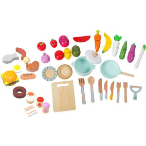 Krájení - Velká sada potravin dřevěná, 42 kusů (2Kids Toys)