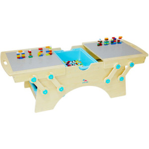 Hrací stůl - Dřevěný se stavebnicí (2Kids Toys)