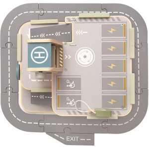 Garáž dřevěná - Patrová s výtahem a cestou (2Kids Toys)