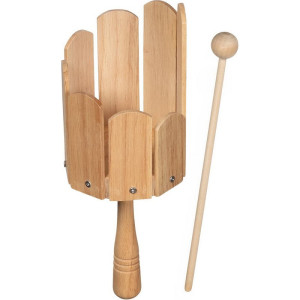Hudba - Zvukový bubínek s rukojetí dřevěný (Goki)
