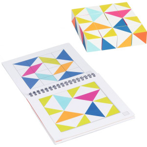 Mozaika - Kostky dřevěné 16ks s podklady (Goki)