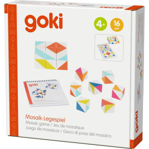 Mozaika - Kostky dřevěné 16ks s podklady (Goki)