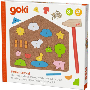 Hra s kladívkem - Deska s přibíjecími tvary, Farma (Goki)