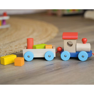Vlak dřevěný - Tahací s koskami Marseille (Goki)