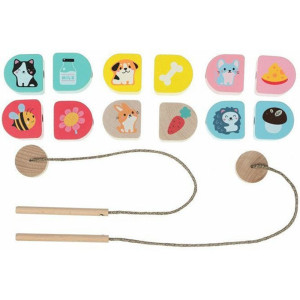 Navlékání tvarů - Kostky do páru, Co jíme (Cubika)