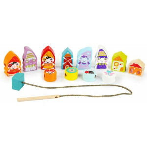 Navlékání tvarů - Kostky trpaslíci s předlohami (Cubika)