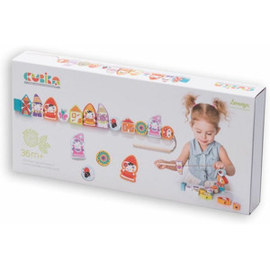 Navlékání tvarů - Kostky trpaslíci s předlohami (Cubika)