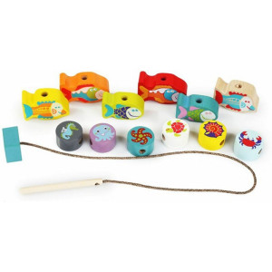 Navlékání tvarů - Kostky moře s předlohami (Cubika)