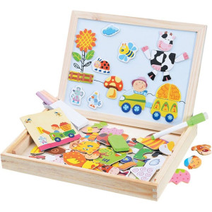 Puzzle magnetické - Magnet-křída, Farma, 102ks (2Kids Toys)