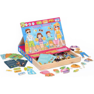 Puzzle magnetické - Kniha, Oblékání rodina (2Kids Toys)