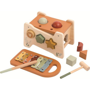Zatloukačka - Multifunkční dřevěná s xylofonem (2Kids Toys)