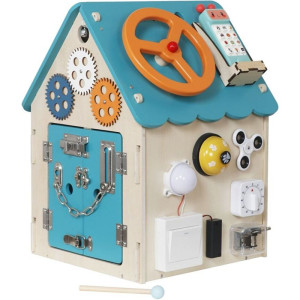 Motorická hračka - Activity board domeček tyrkysovový (2Kids Toys)