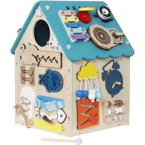 Motorická hračka - Activity board domeček tyrkysovový (2Kids Toys)