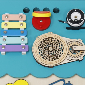 Motorická hračka - Activity board domeček tyrkysovový (2Kids Toys)