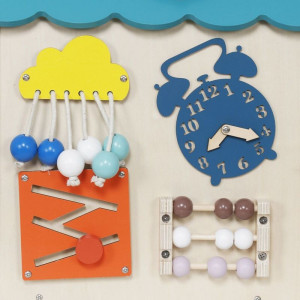 Motorická hračka - Activity board domeček tyrkysovový (2Kids Toys)