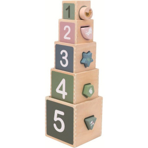 Pyramida - Věž z 5 kostek, Farma dřevěná (2Kids Toys)