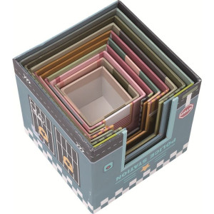 Pyramida z kartónu - City, 10 kostek + zvířátka (2Kids Toys)