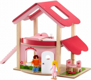 Domeček pro panenky - Růžový + nábytek (Wonderworld)