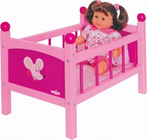 Postýlka pro panenky - Trendy s peřinkami (Woody)