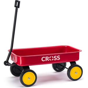Vozík - Kovový s řiditelnou ojí, červený (Cross)