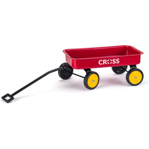 Vozík - Kovový s řiditelnou ojí, červený (Cross)