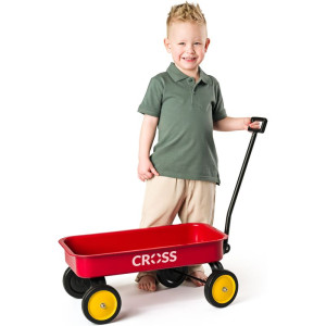 Vozík - Kovový s řiditelnou ojí, červený (Cross)