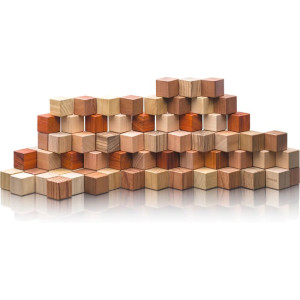 Kostky - Přírodní, Dřevěné, 100ks (Popular)